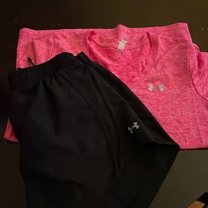 Under Armour lot. Size small shorts. Size extra small shirt. Dry fit